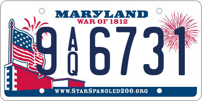 MD license plate 9AQ6731