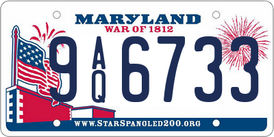 MD license plate 9AQ6733