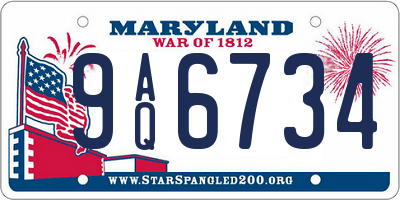 MD license plate 9AQ6734