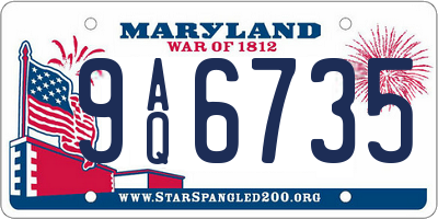 MD license plate 9AQ6735