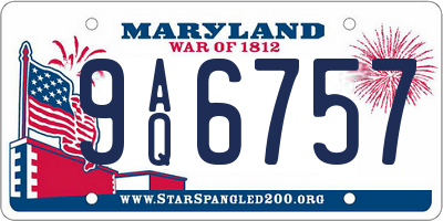 MD license plate 9AQ6757