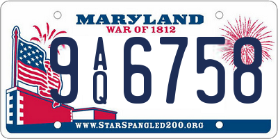 MD license plate 9AQ6758