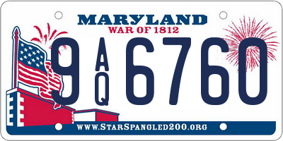 MD license plate 9AQ6760