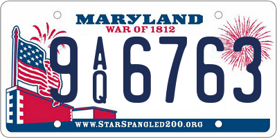 MD license plate 9AQ6763
