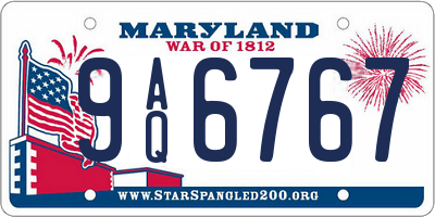 MD license plate 9AQ6767
