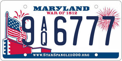 MD license plate 9AQ6777