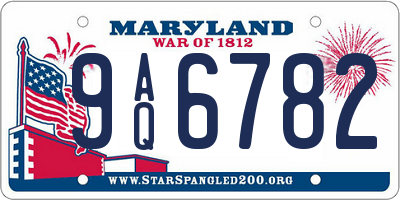 MD license plate 9AQ6782