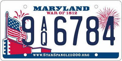MD license plate 9AQ6784