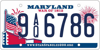 MD license plate 9AQ6786