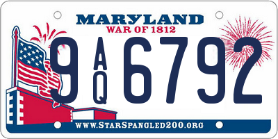 MD license plate 9AQ6792