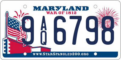MD license plate 9AQ6798