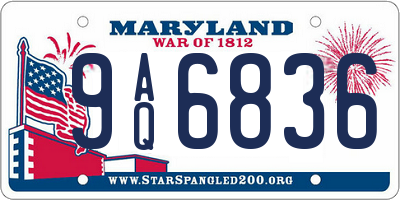 MD license plate 9AQ6836