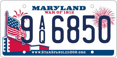 MD license plate 9AQ6850