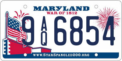 MD license plate 9AQ6854