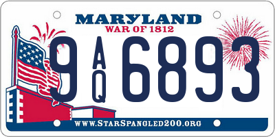 MD license plate 9AQ6893