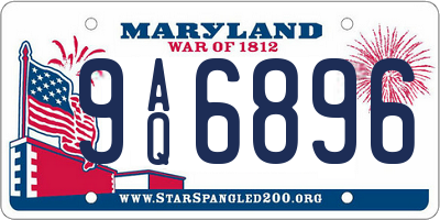 MD license plate 9AQ6896