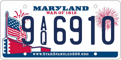 MD license plate 9AQ6910