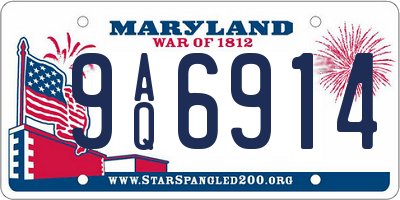 MD license plate 9AQ6914