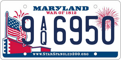 MD license plate 9AQ6950