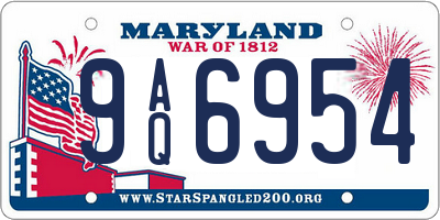 MD license plate 9AQ6954
