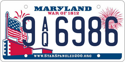 MD license plate 9AQ6986