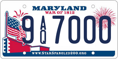 MD license plate 9AQ7000