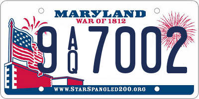 MD license plate 9AQ7002
