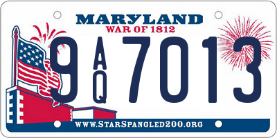 MD license plate 9AQ7013