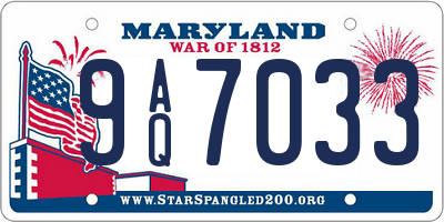 MD license plate 9AQ7033
