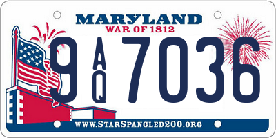 MD license plate 9AQ7036