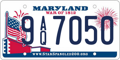 MD license plate 9AQ7050