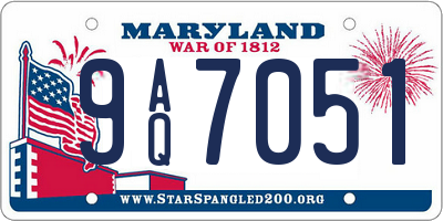 MD license plate 9AQ7051