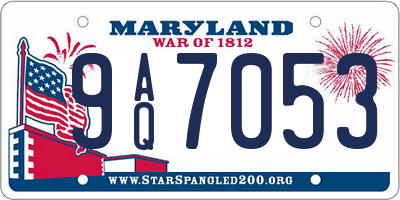 MD license plate 9AQ7053