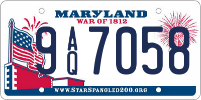 MD license plate 9AQ7058