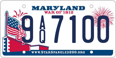 MD license plate 9AQ7100