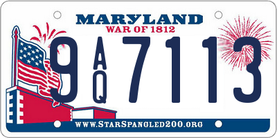 MD license plate 9AQ7113