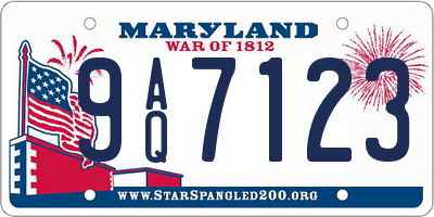 MD license plate 9AQ7123