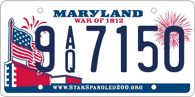 MD license plate 9AQ7150