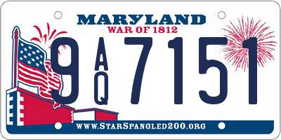 MD license plate 9AQ7151
