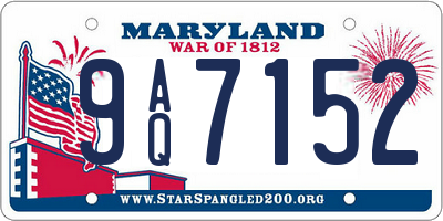 MD license plate 9AQ7152