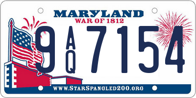MD license plate 9AQ7154