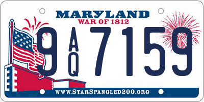 MD license plate 9AQ7159