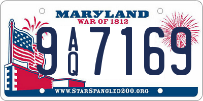 MD license plate 9AQ7169