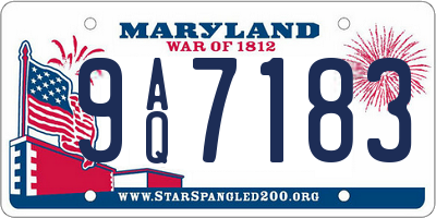 MD license plate 9AQ7183