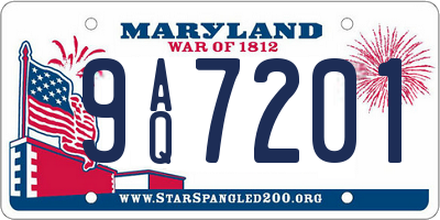 MD license plate 9AQ7201