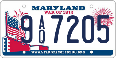 MD license plate 9AQ7205