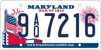 MD license plate 9AQ7216