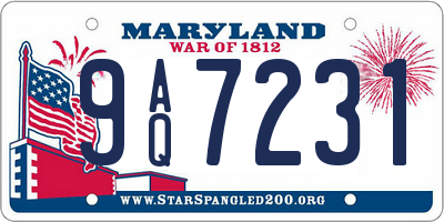 MD license plate 9AQ7231