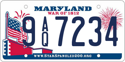 MD license plate 9AQ7234