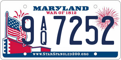 MD license plate 9AQ7252